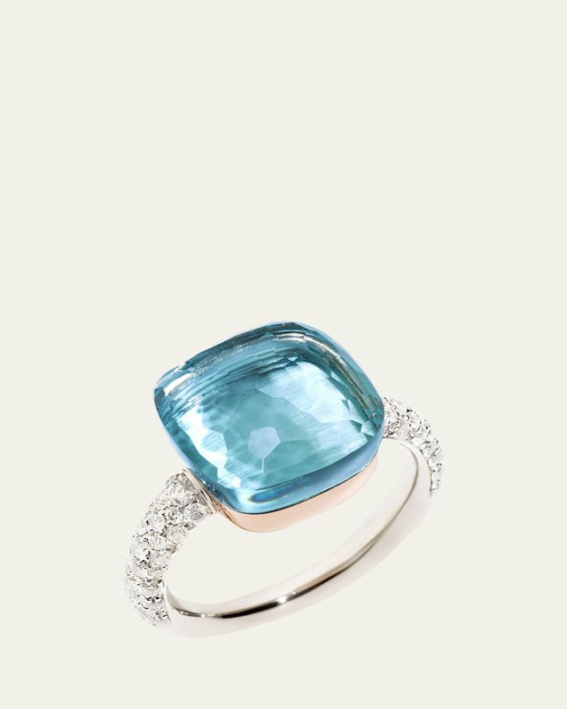 Nudo 18K White Gold Topaz and Diamond Ring